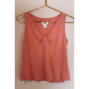Talbots Tops Silk Cotton Vneck Y2k Vintage Pink Feminine Casual Stretch 6 Petite